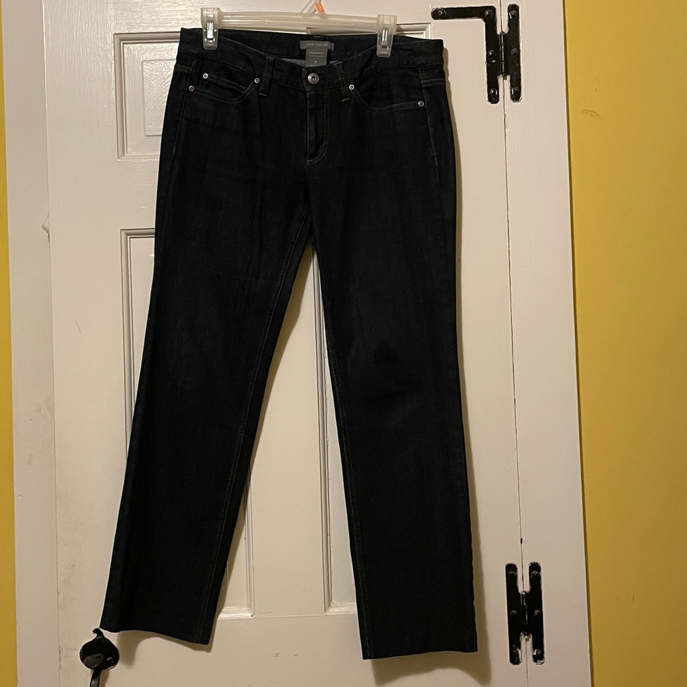 Ann Taylor Dark Blue Modern Fit Jeans size 6 hemmed to 27 in inseam